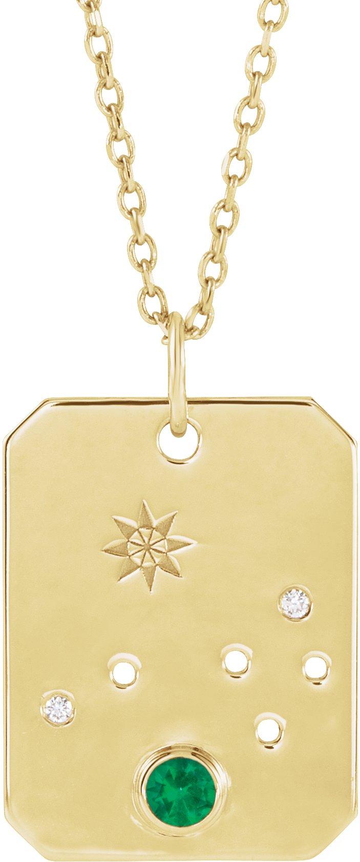 Zodiac Constellation Necklace or Pendant - Natural Emerald