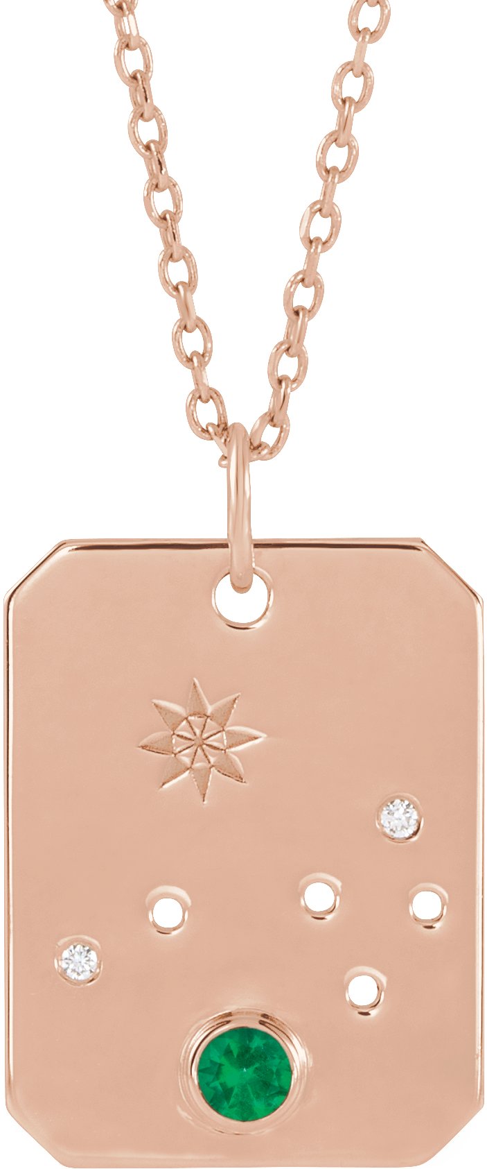 Zodiac Constellation Necklace or Pendant - Natural Emerald