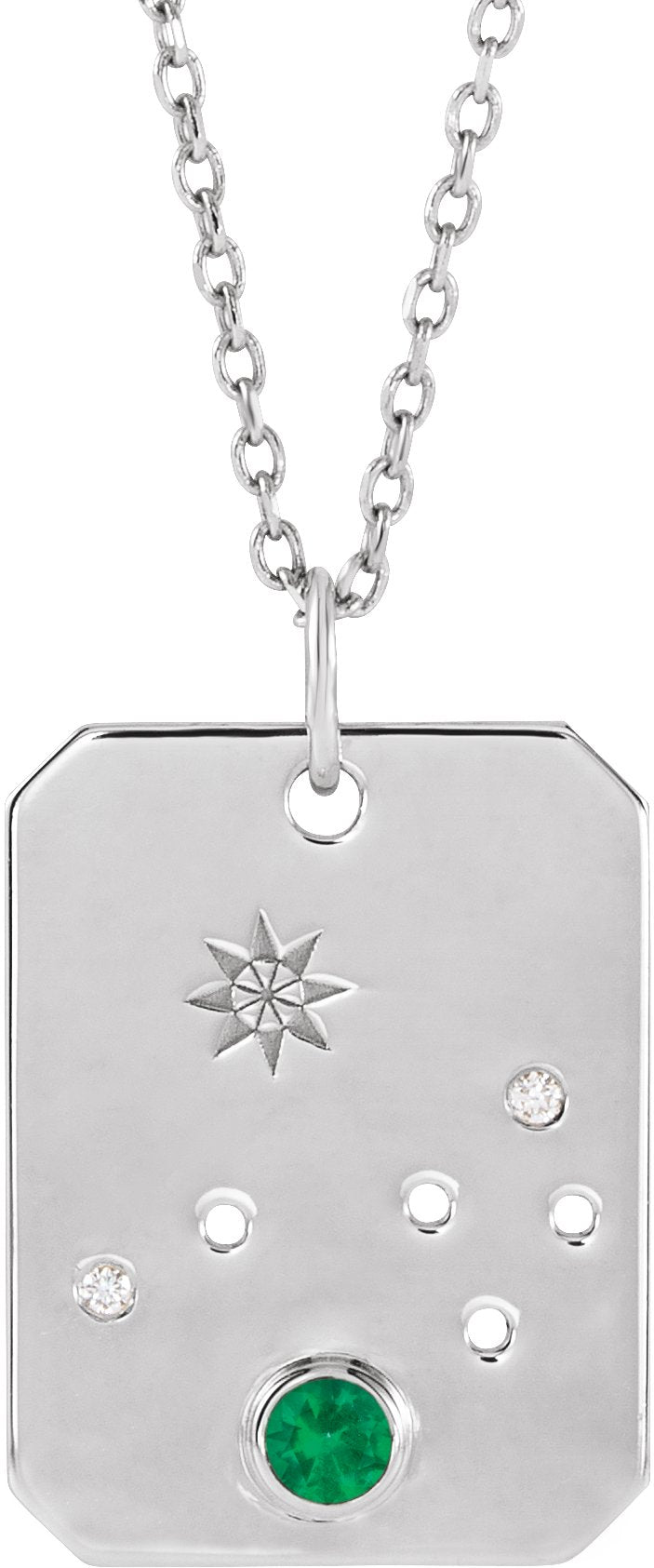 Zodiac Constellation Necklace or Pendant - Natural Emerald