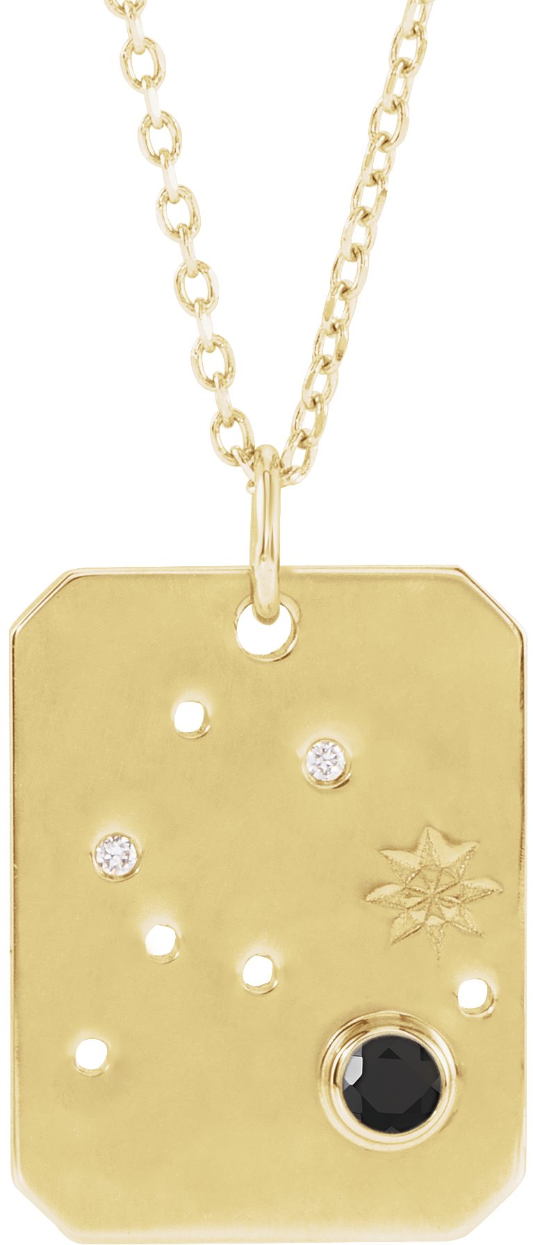 Zodiac Constellation Necklace or Pendant - Natural Black Spinel