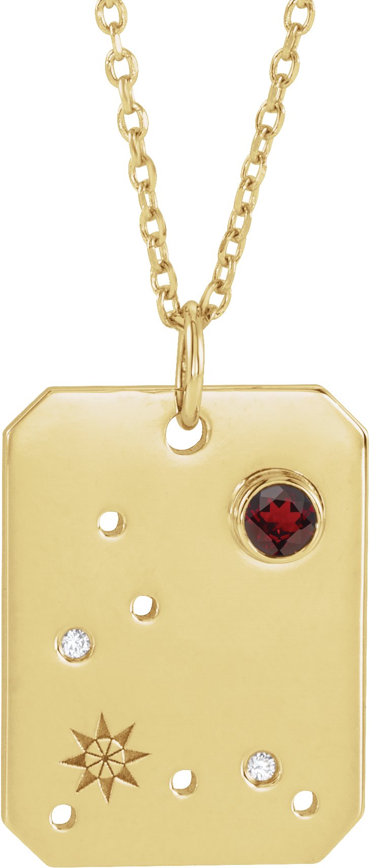Zodiac Constellation Necklace or Pendant - Natural Mozambique Garnet