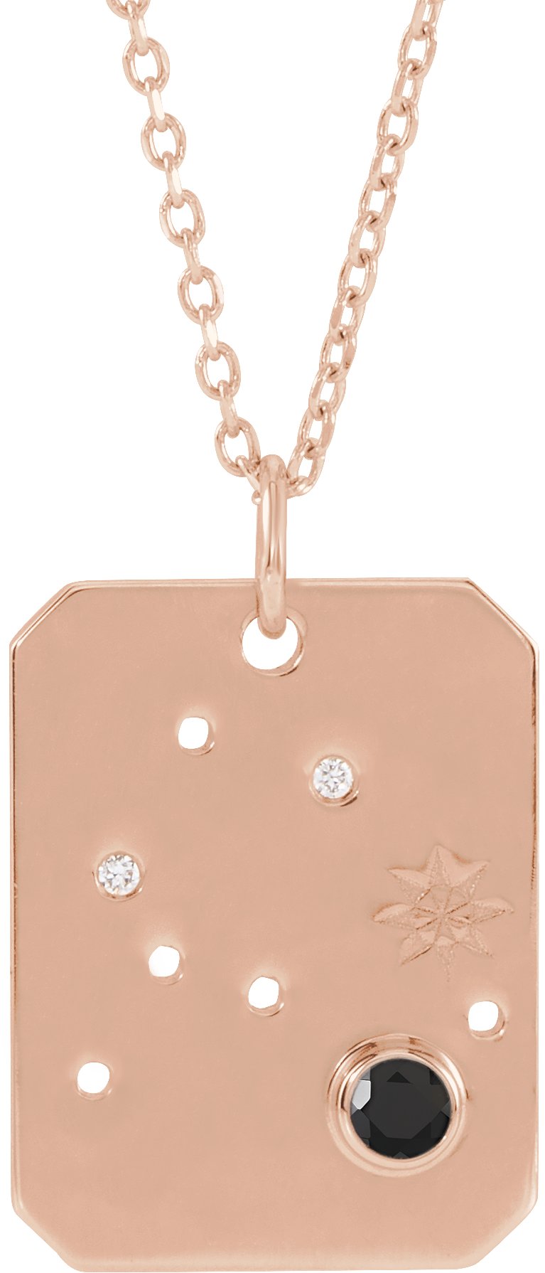 Zodiac Constellation Necklace or Pendant - Natural Black Spinel