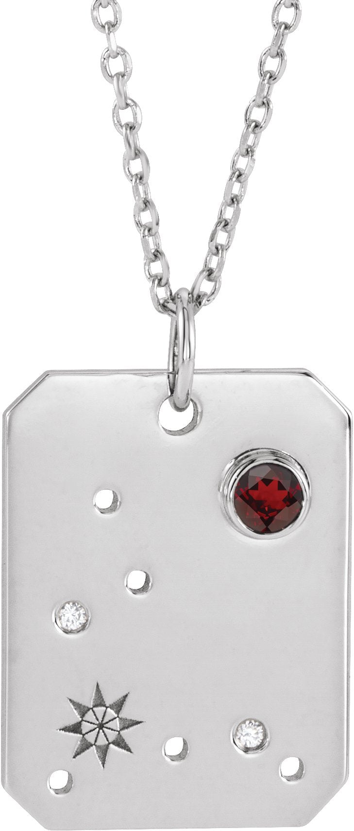 Zodiac Constellation Necklace or Pendant - Natural Mozambique Garnet