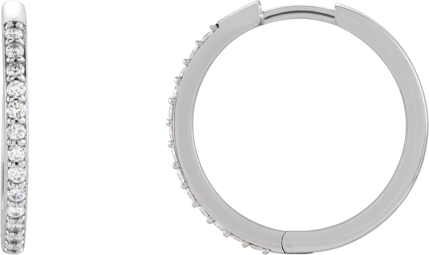 Accented Huggie Earrings - Natural Diamond