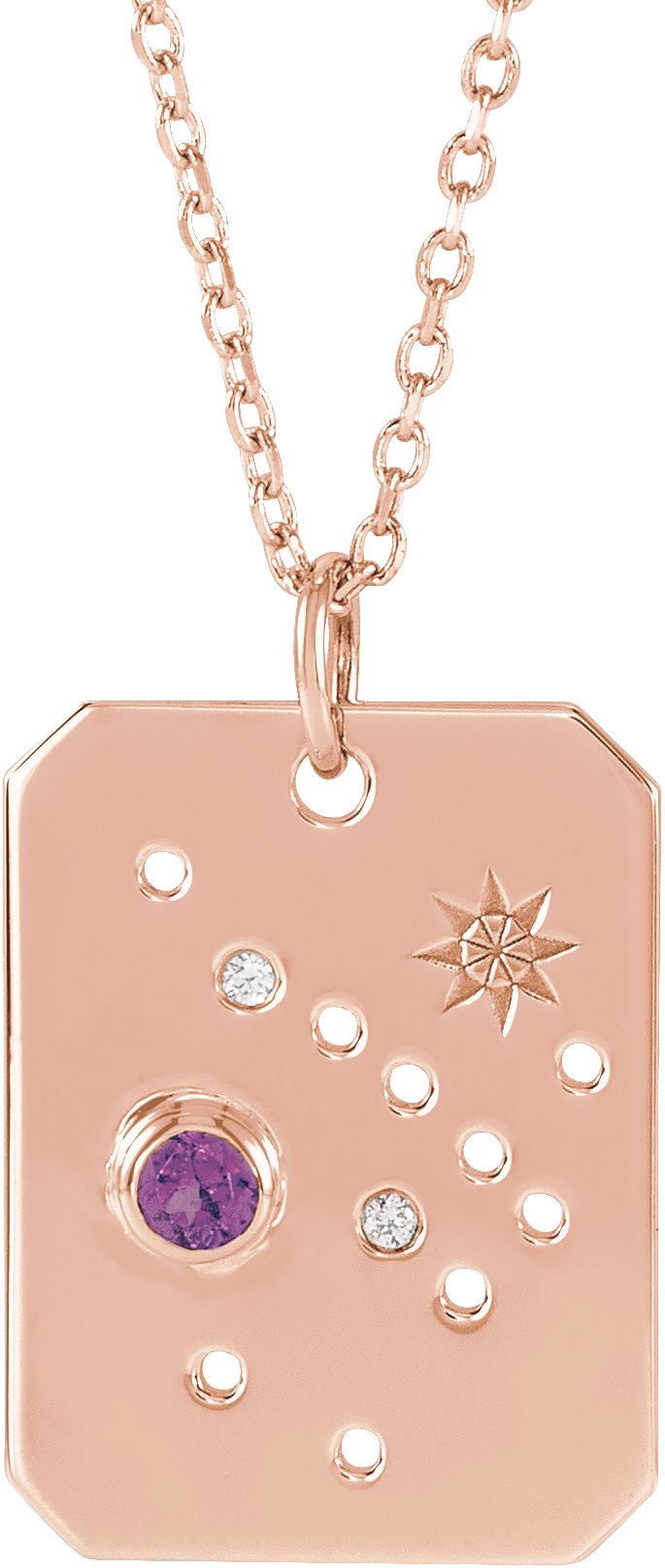 Zodiac Constellation Necklace or Pendant - Natural Amethyst