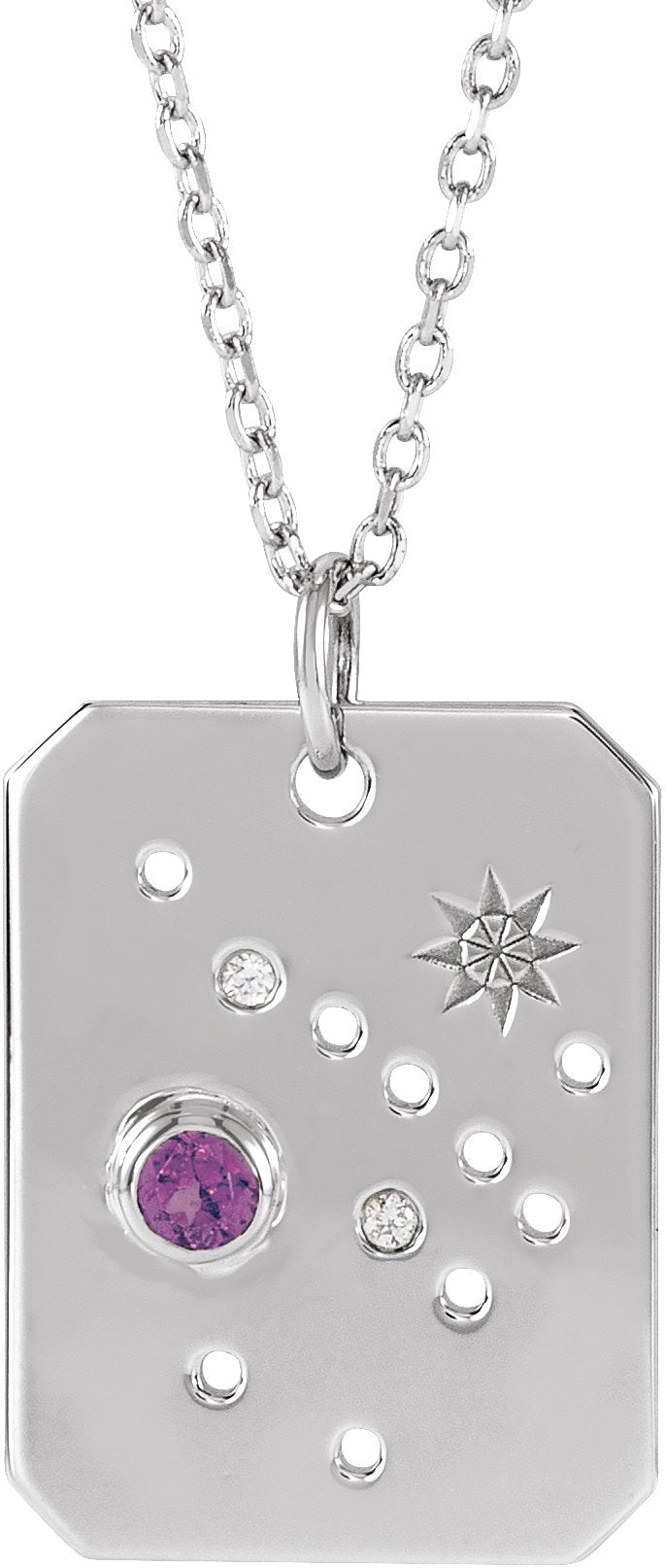 Zodiac Constellation Necklace or Pendant - Natural Amethyst