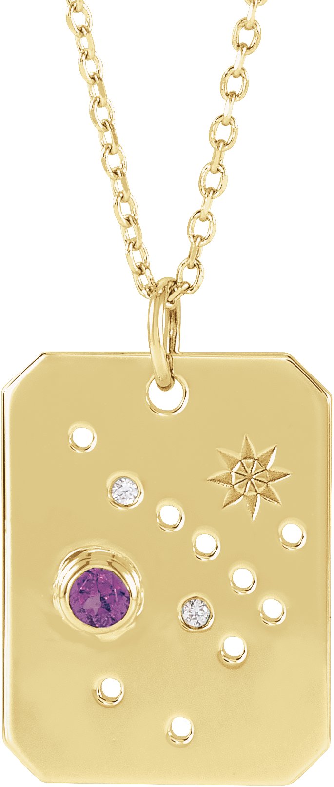 Zodiac Constellation Necklace or Pendant - Natural Amethyst