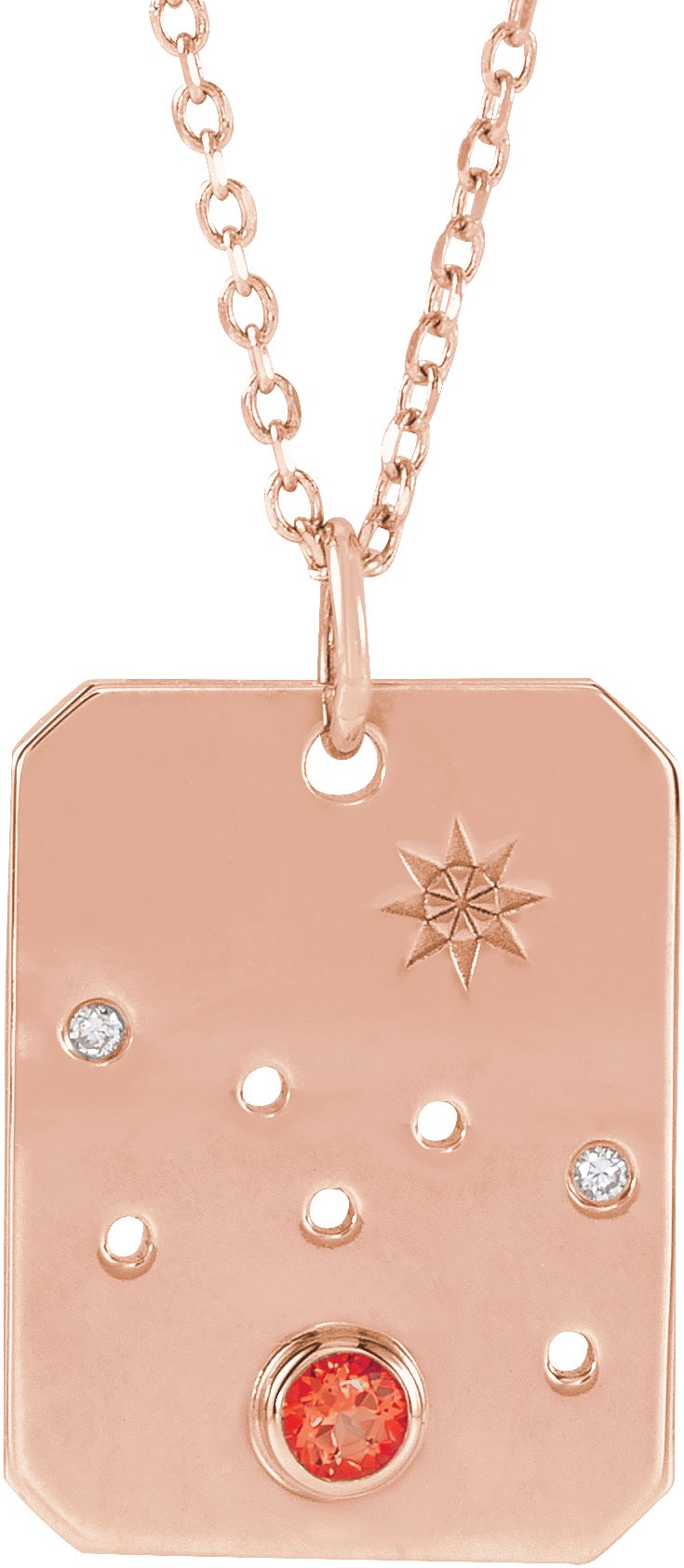 Zodiac Constellation Necklace or Pendant - Natural Mexican Fire Opal