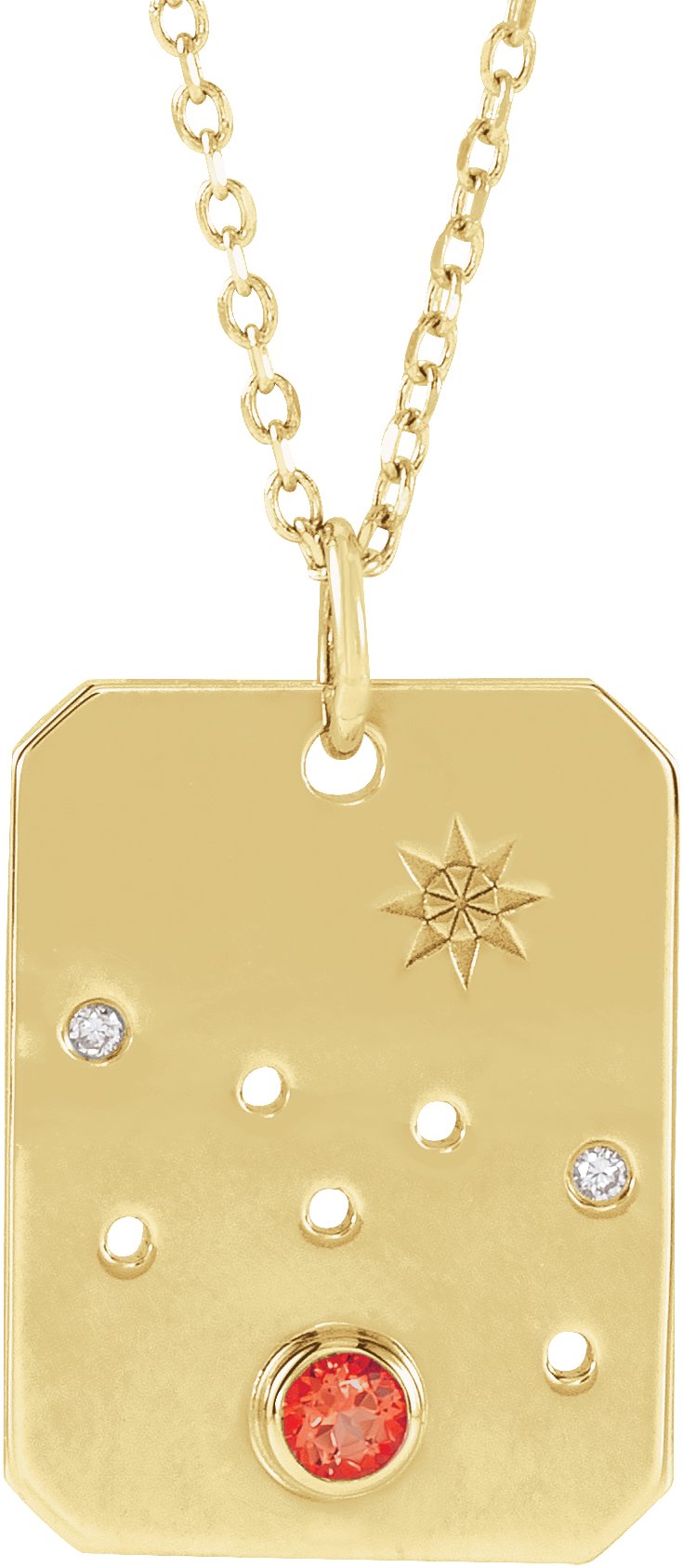 Zodiac Constellation Necklace or Pendant - Natural Mexican Fire Opal