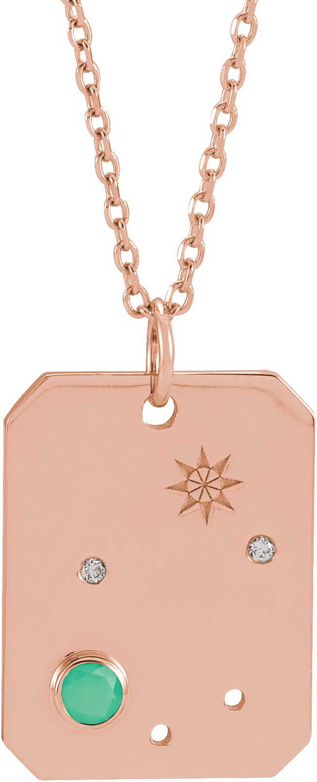 Zodiac Constellation Necklace or Pendant - Natural Green Chrysoprase