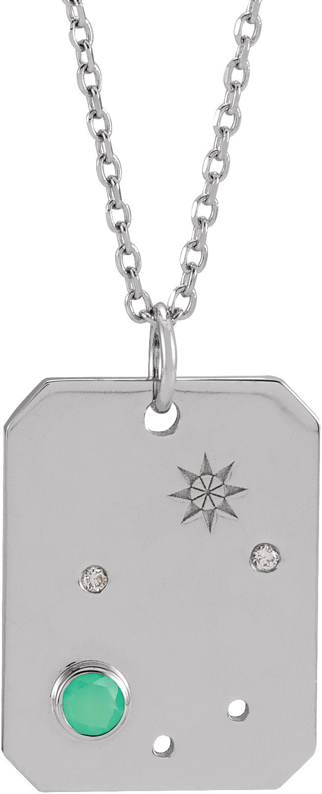Zodiac Constellation Necklace or Pendant - Natural Green Chrysoprase