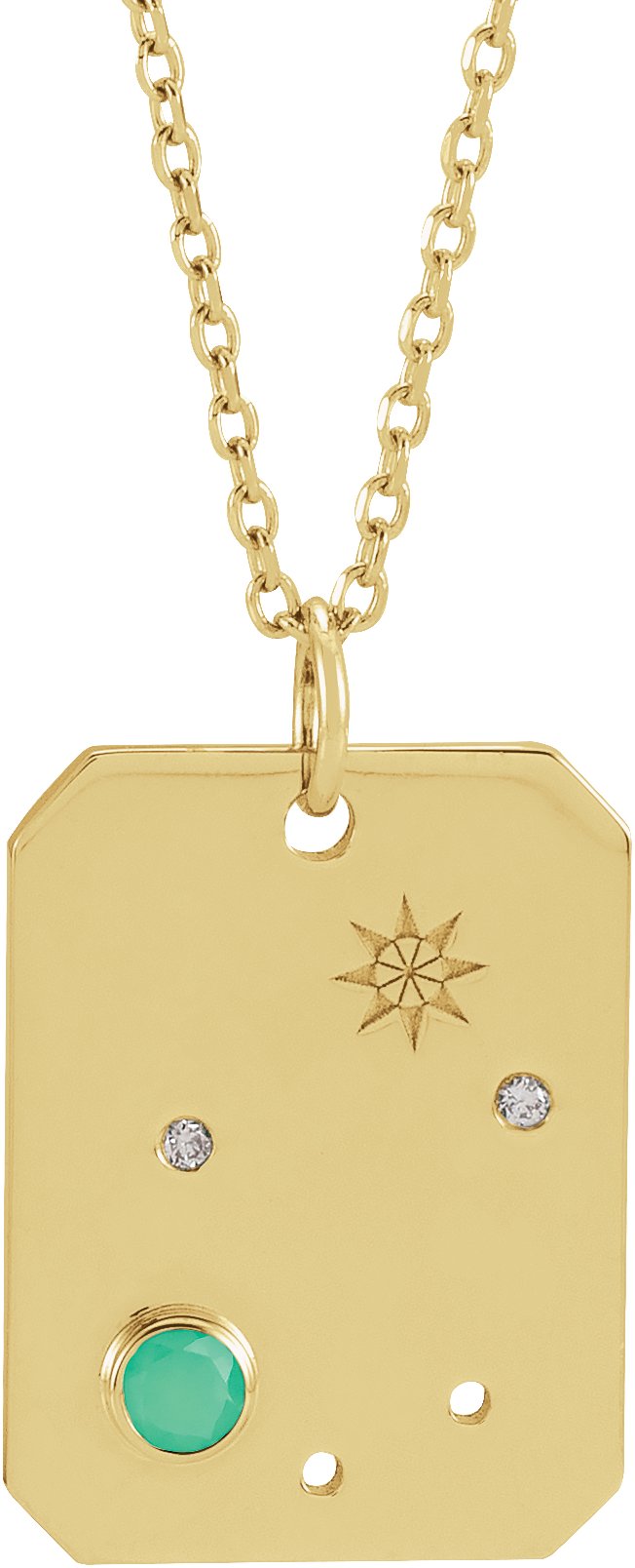Zodiac Constellation Necklace or Pendant - Natural Green Chrysoprase
