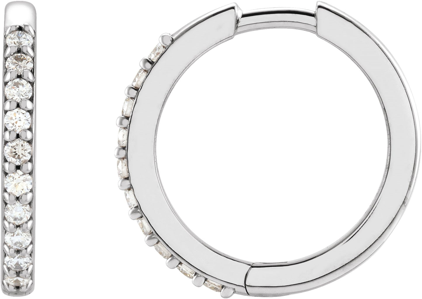 Accented Huggie Earrings - Natural Diamond