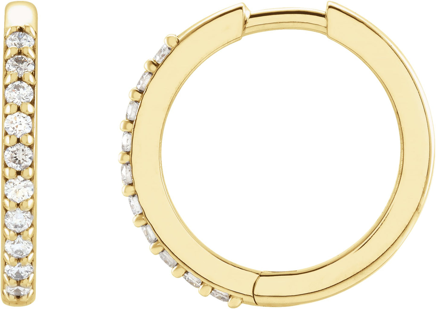 Accented Huggie Earrings - Natural Diamond