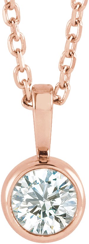 Solitaire Lab-Grown Bezel-set Diamond Pendant