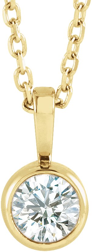 Solitaire Lab-Grown Bezel-set Diamond Pendant