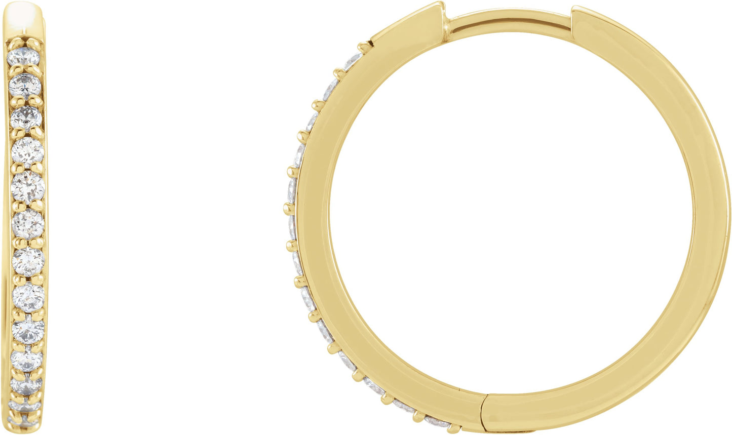 Accented Huggie Earrings - Natural Diamond