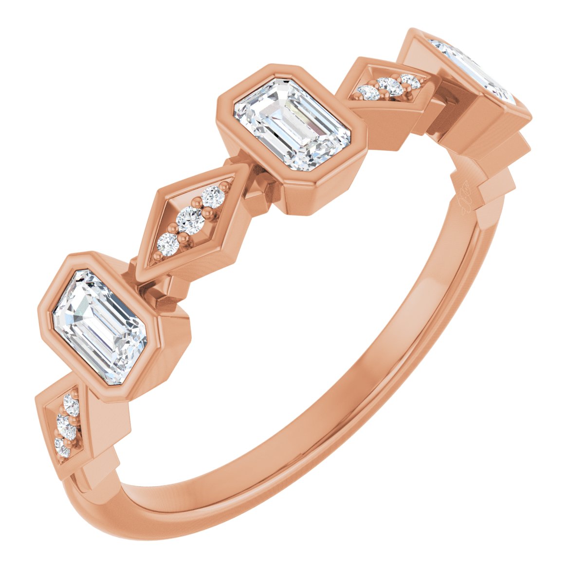 Emerald Cut Diamond Anniversary Band