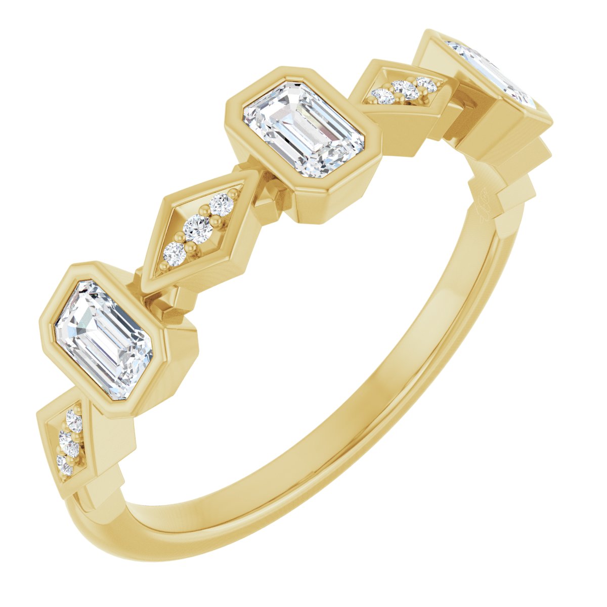 Emerald Cut Diamond Anniversary Band