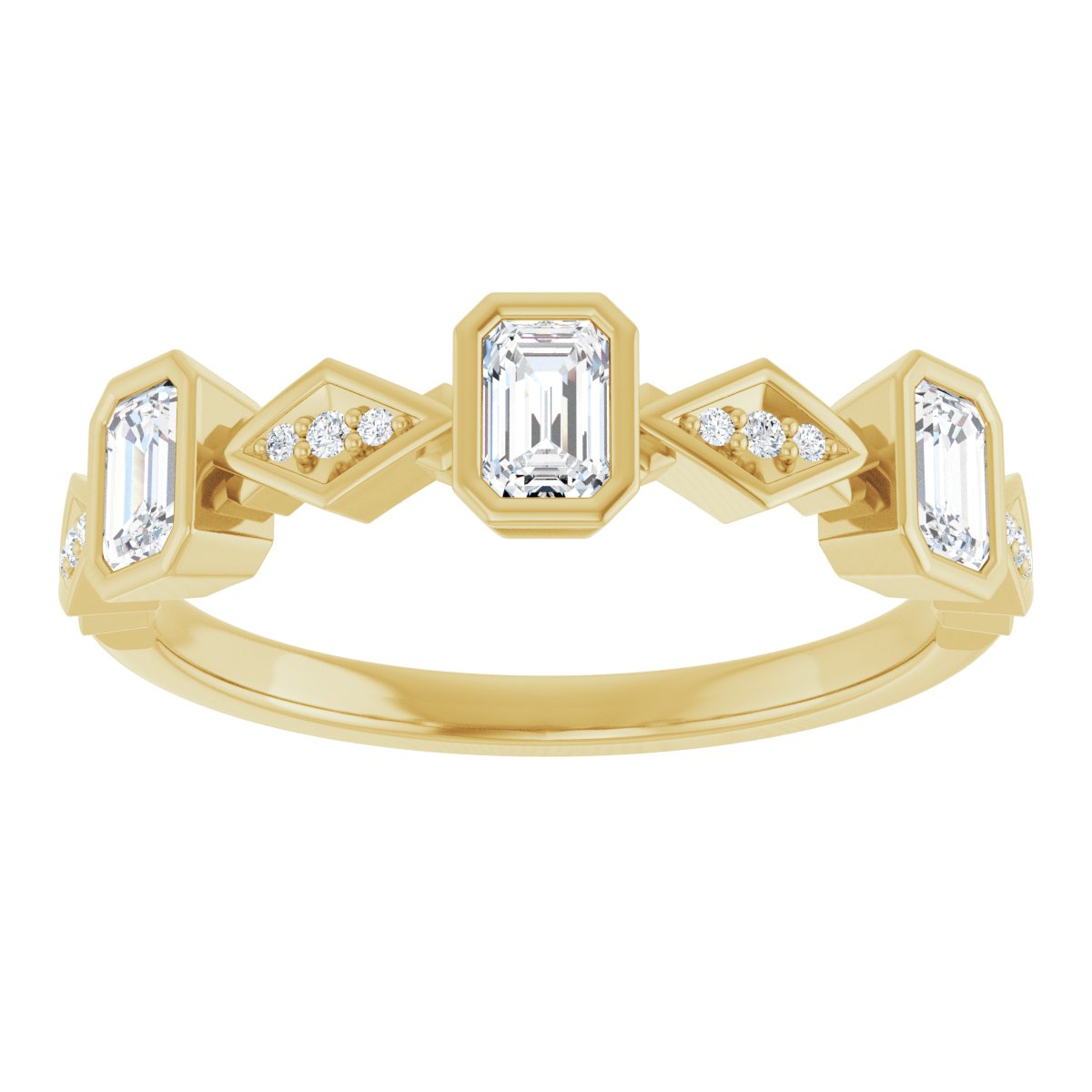 Emerald Cut Diamond Anniversary Band