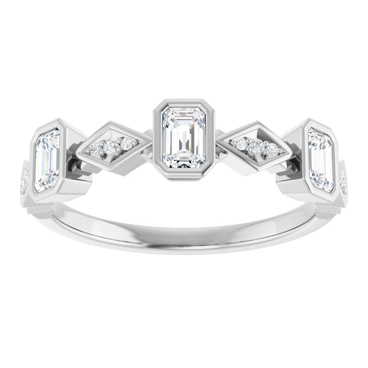 Emerald Cut Diamond Anniversary Band
