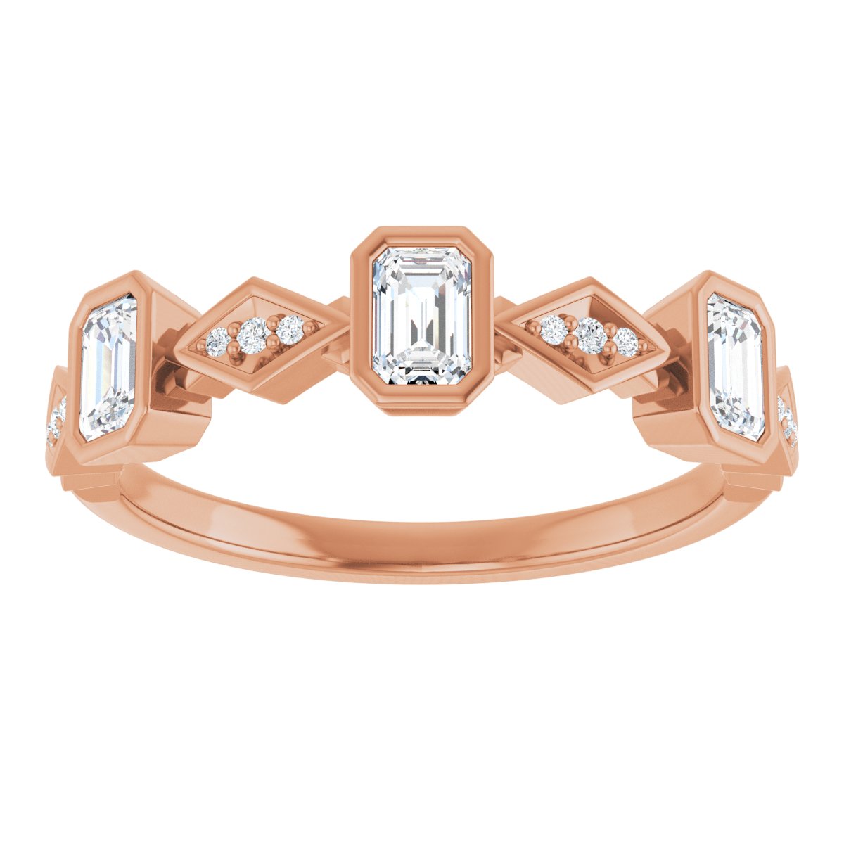 Emerald Cut Diamond Anniversary Band