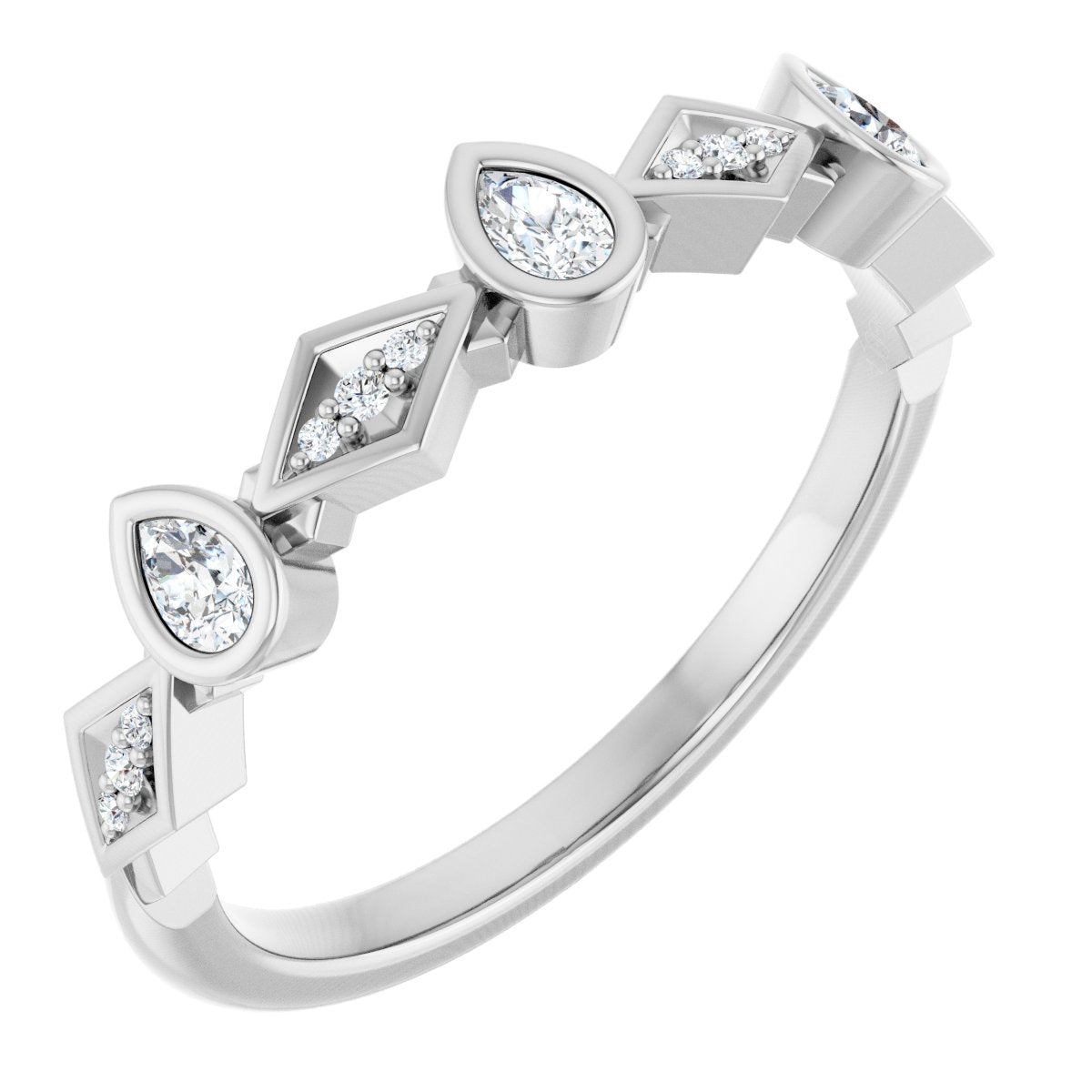 Pear Shaped Anniversary Band