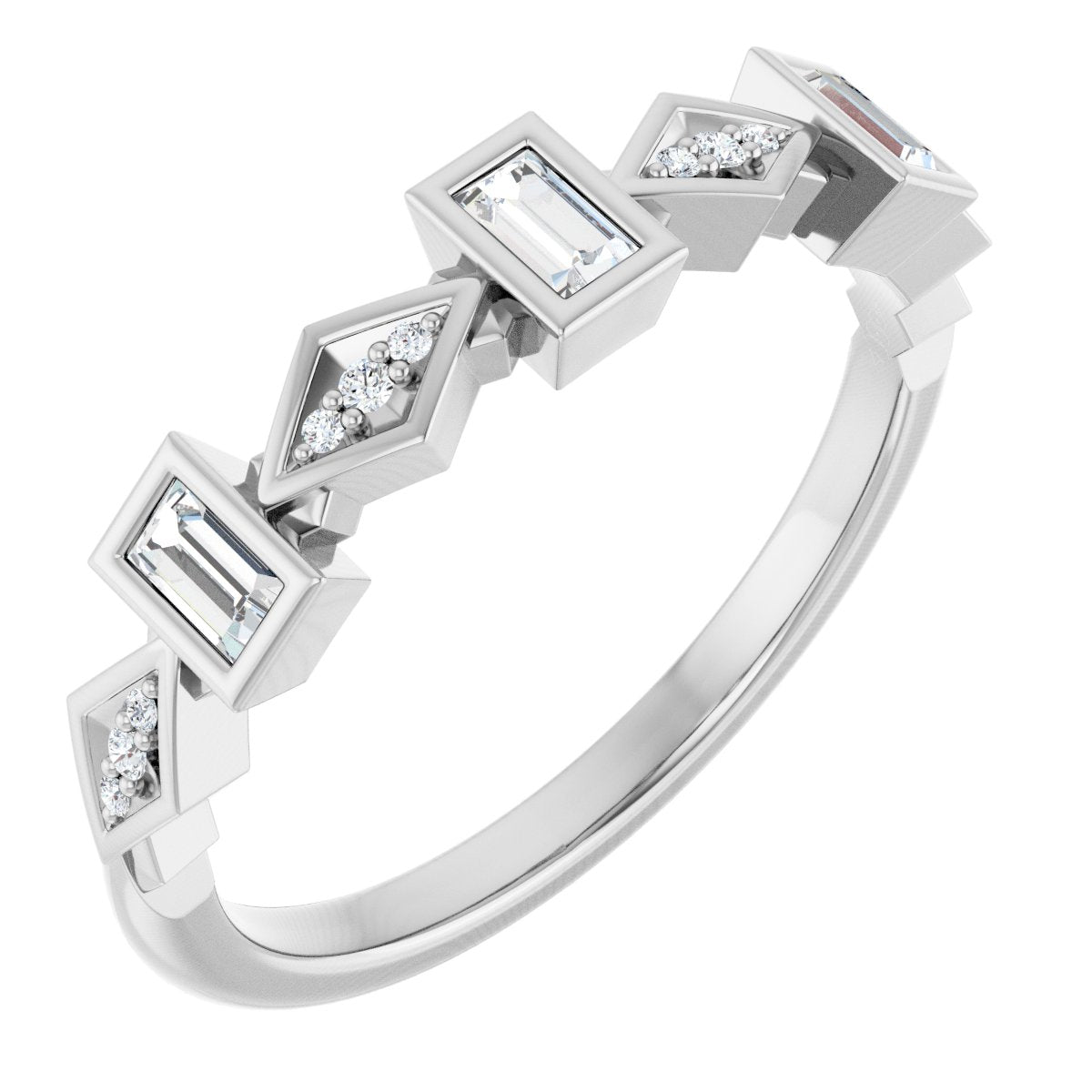 Anniversary Band  - Straight Baguette