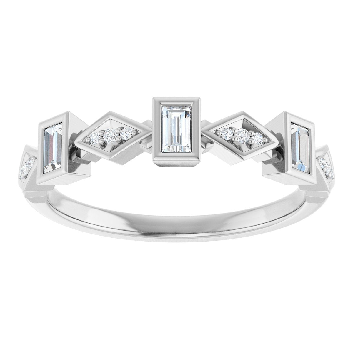 Anniversary Band  - Straight Baguette