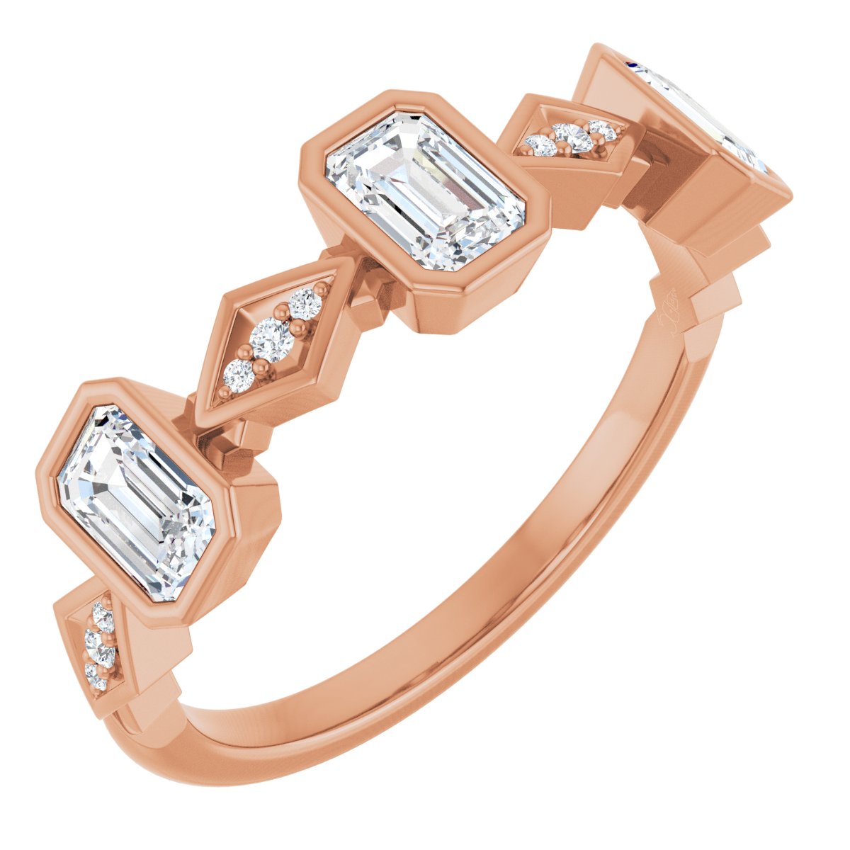 Emerald Cut Diamond Anniversary Band