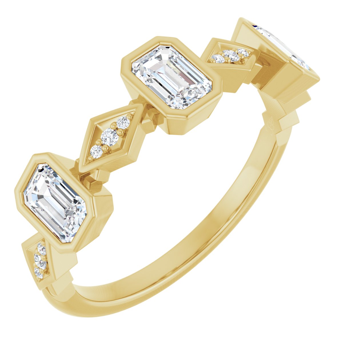 Emerald Cut Diamond Anniversary Band