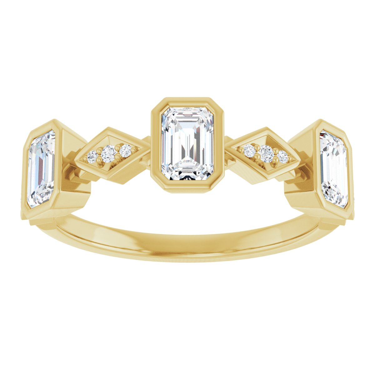 Emerald Cut Diamond Anniversary Band