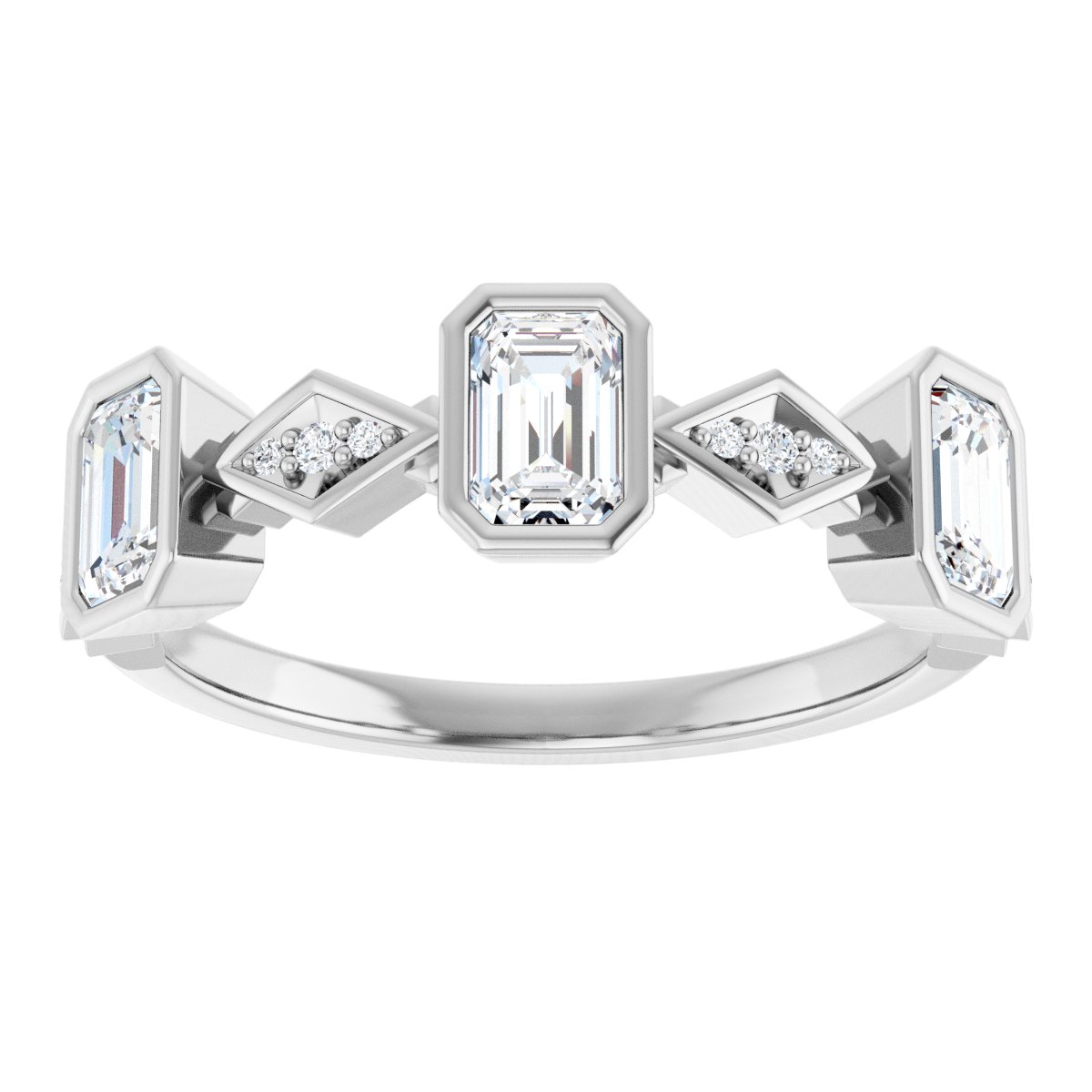 Emerald Cut Diamond Anniversary Band