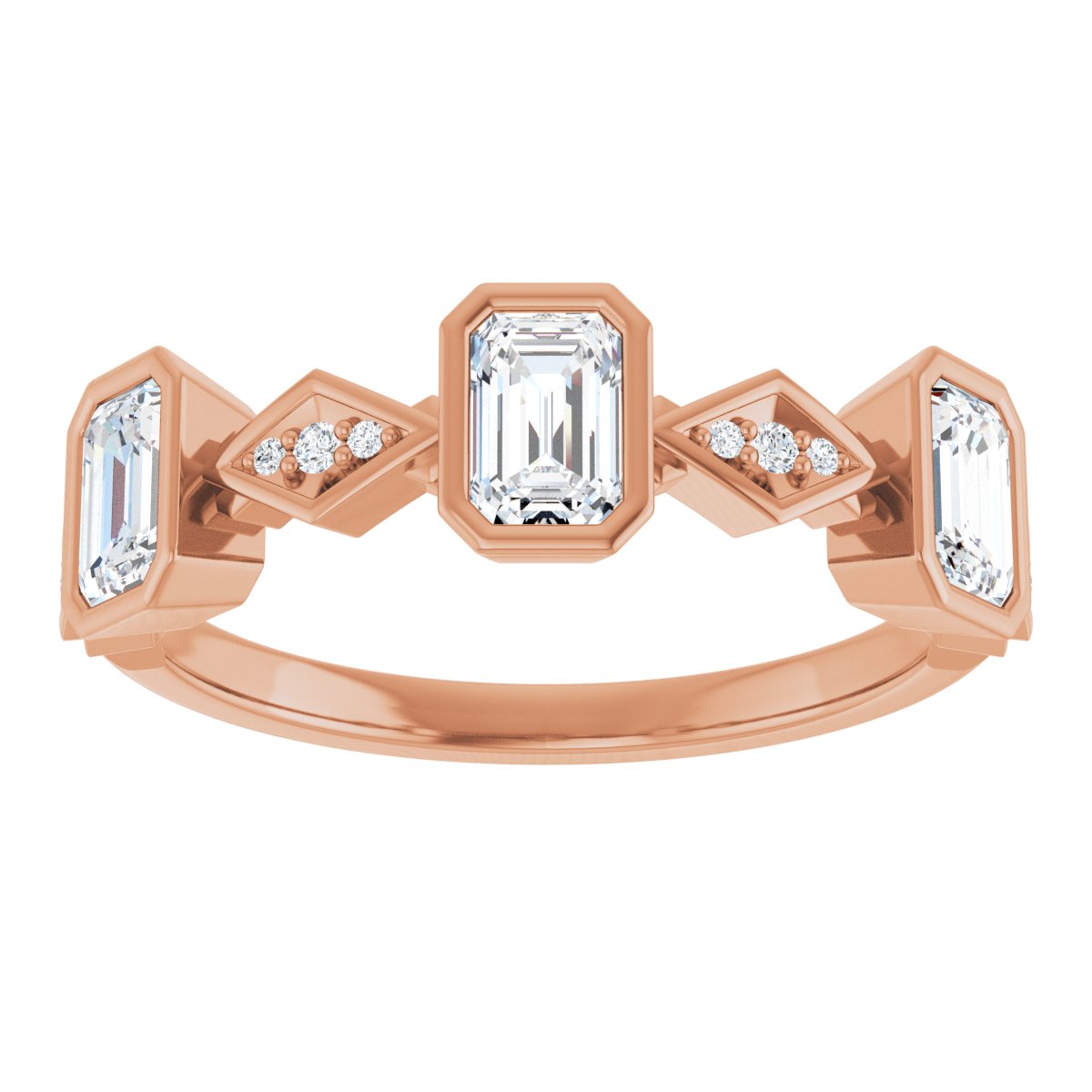 Emerald Cut Diamond Anniversary Band