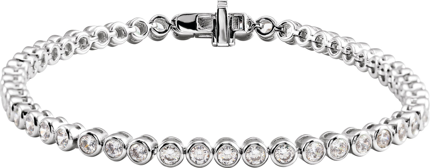 Bezel Set Lab Diamond Tennis Bracelet
