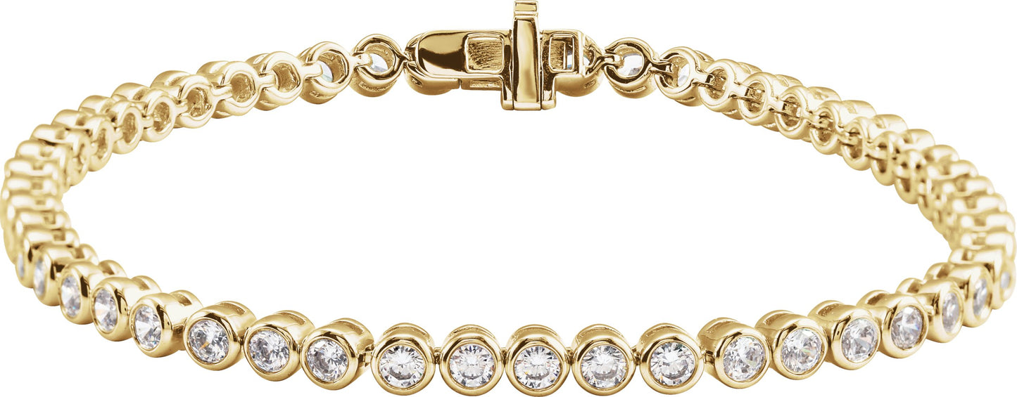 Bezel Set Lab Diamond Tennis Bracelet
