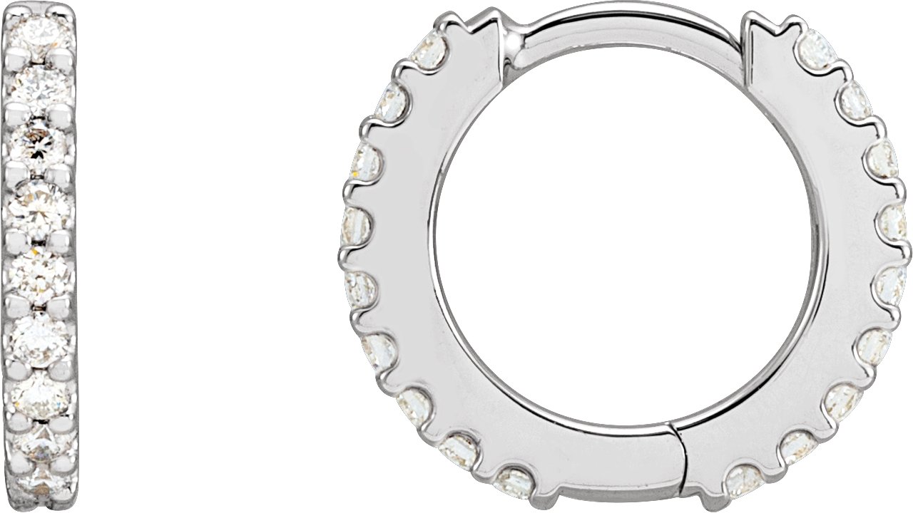 Accented Huggie Earrings - Natural Diamond