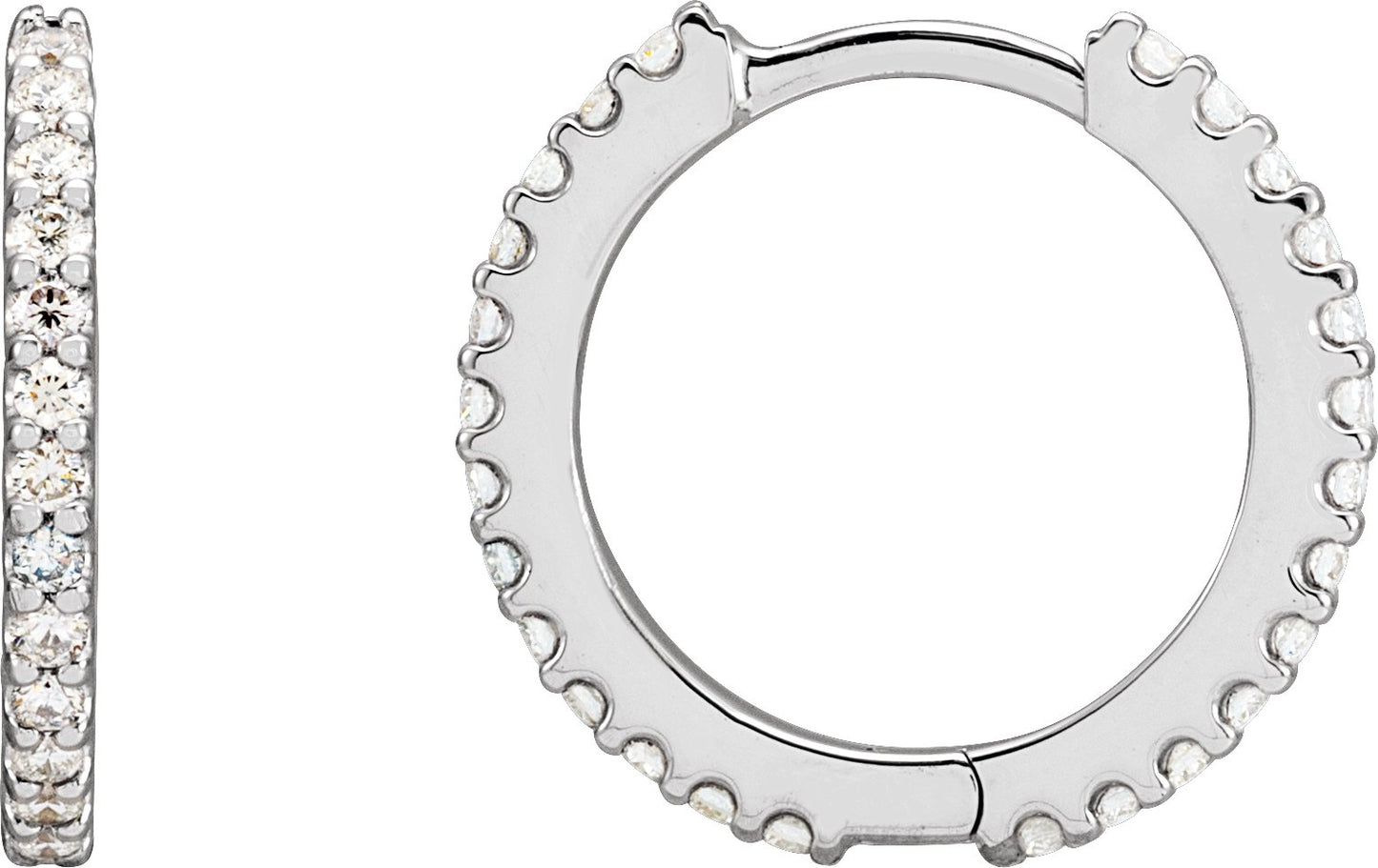 Accented Huggie Earrings - Natural Diamond