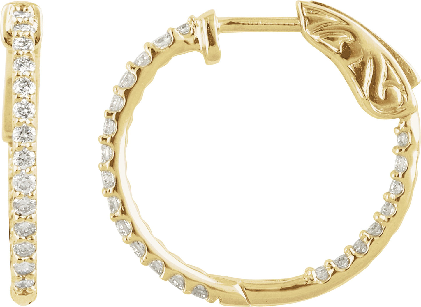 Inside-Outside Hoop Earrings - Natural Diamond