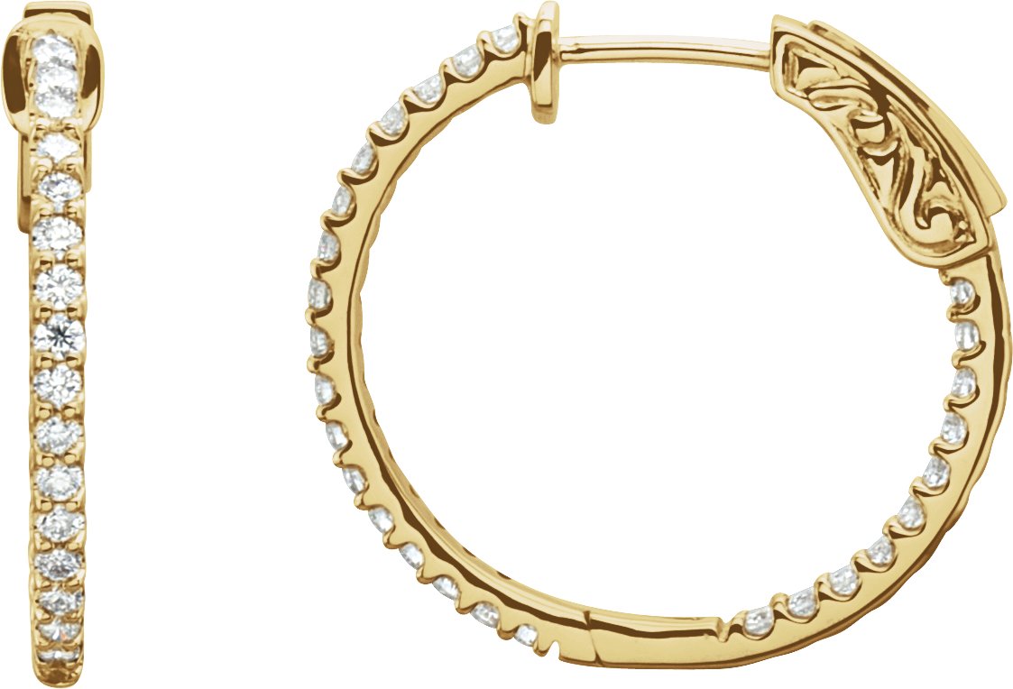 Inside-Outside Hoop Earrings - Natural Diamond