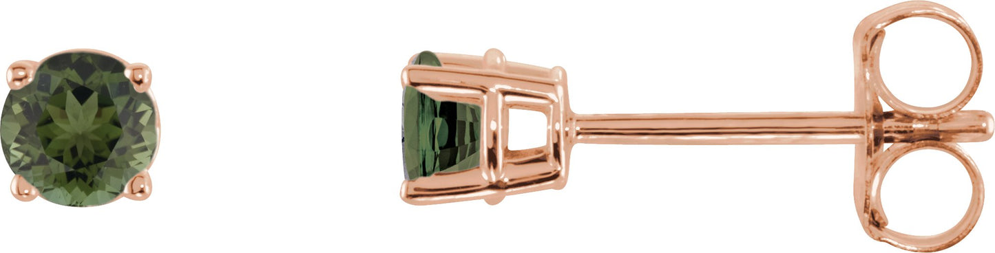 Green Tourmaline Stud Earrings