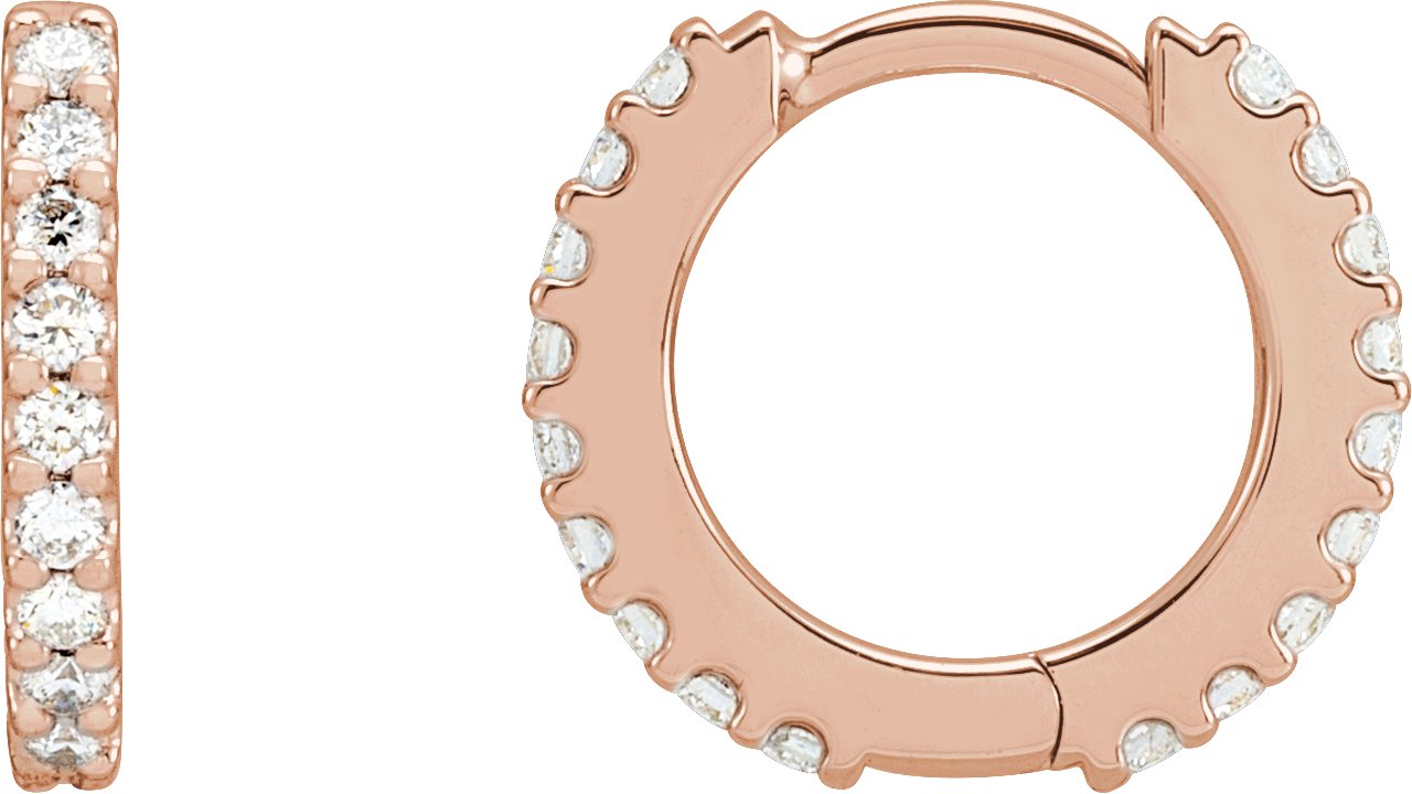 Accented Huggie Earrings - Natural Diamond