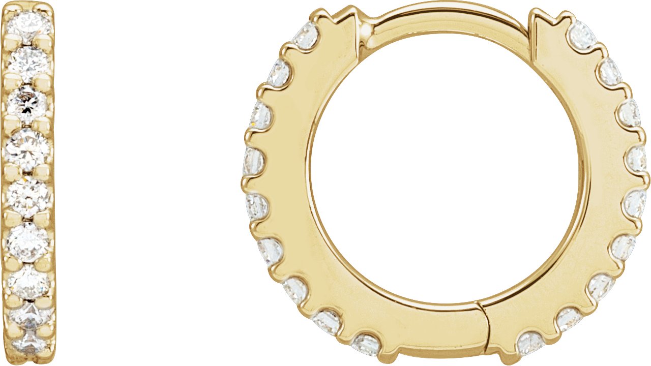 Accented Huggie Earrings - Natural Diamond