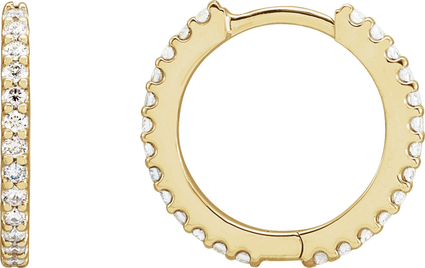 Accented Huggie Earrings - Natural Diamond