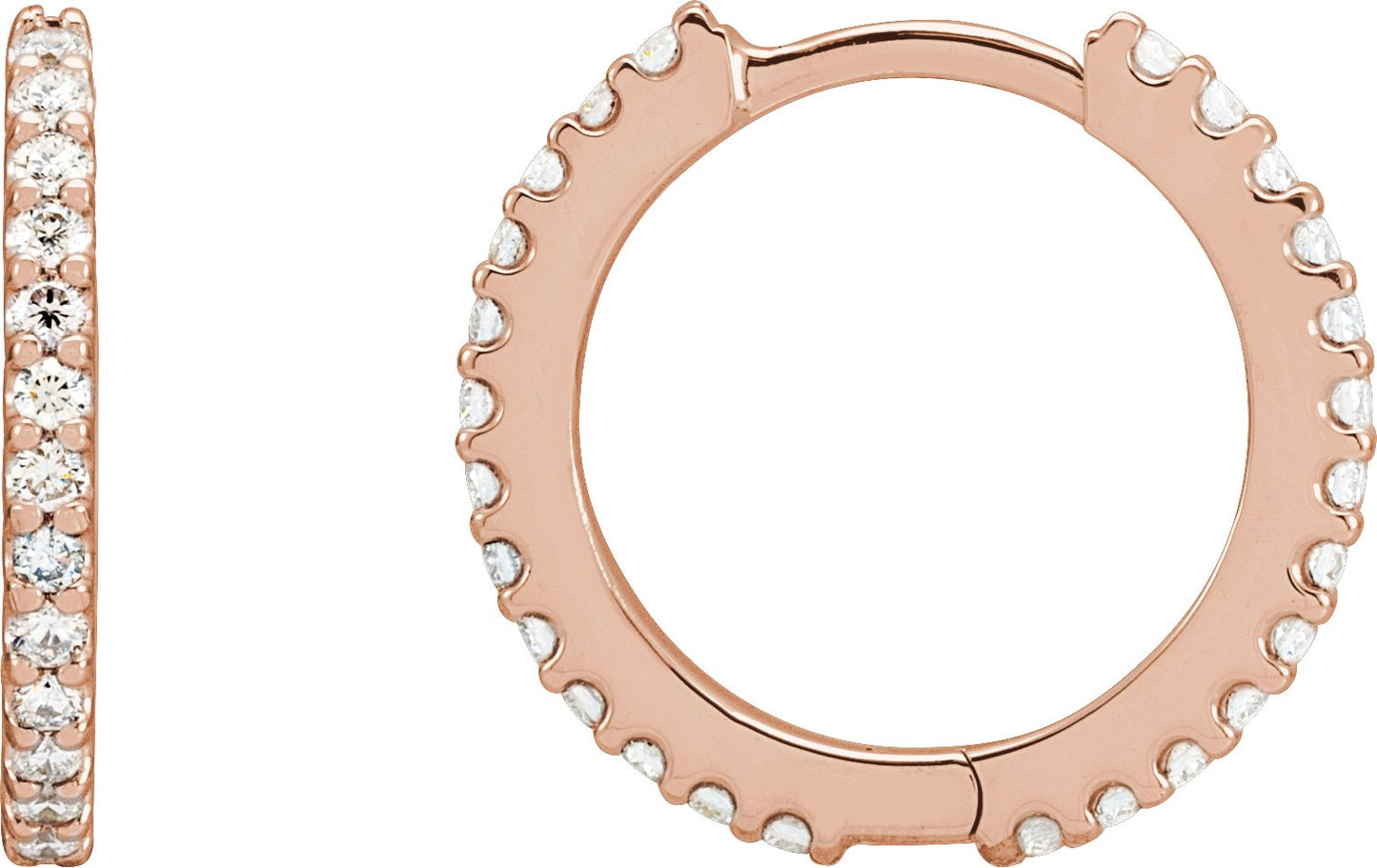 Accented Huggie Earrings - Natural Diamond