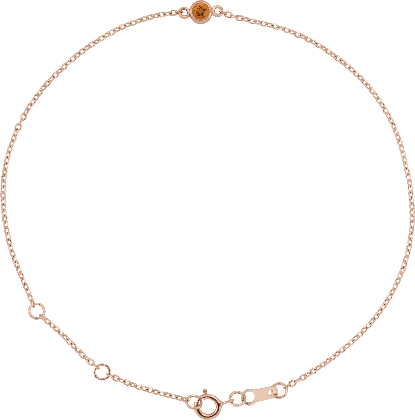 Bezel-Set Natural Citrine Link Bracelet