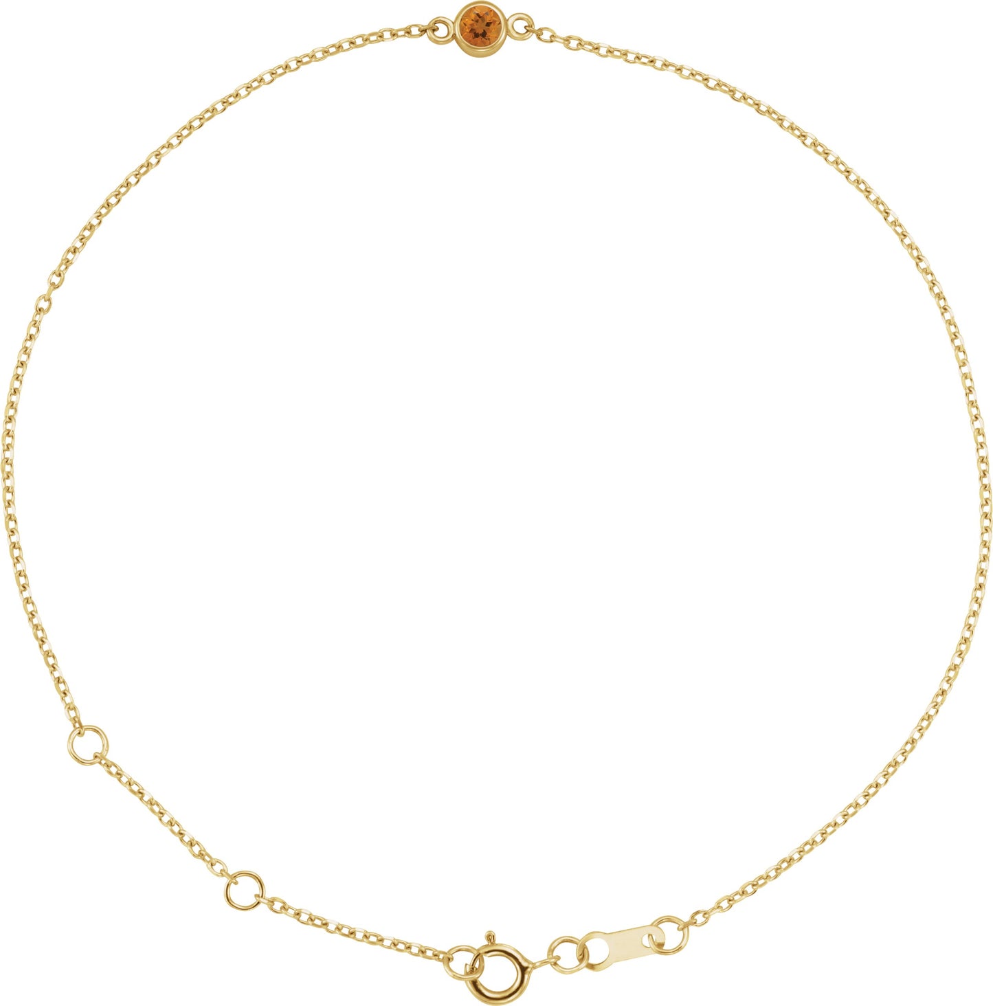 Bezel-Set Natural Citrine Link Bracelet