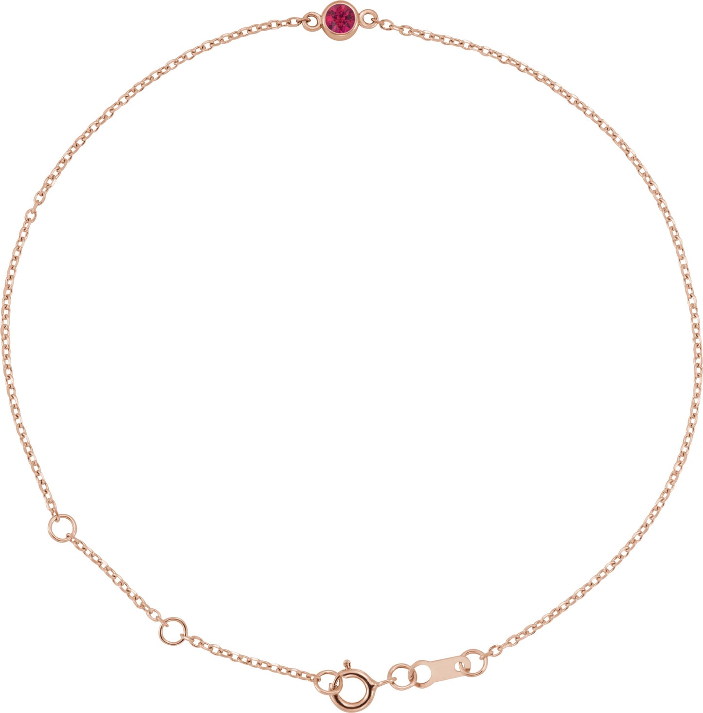 Bezel-Set Natural Ruby Link Bracelet