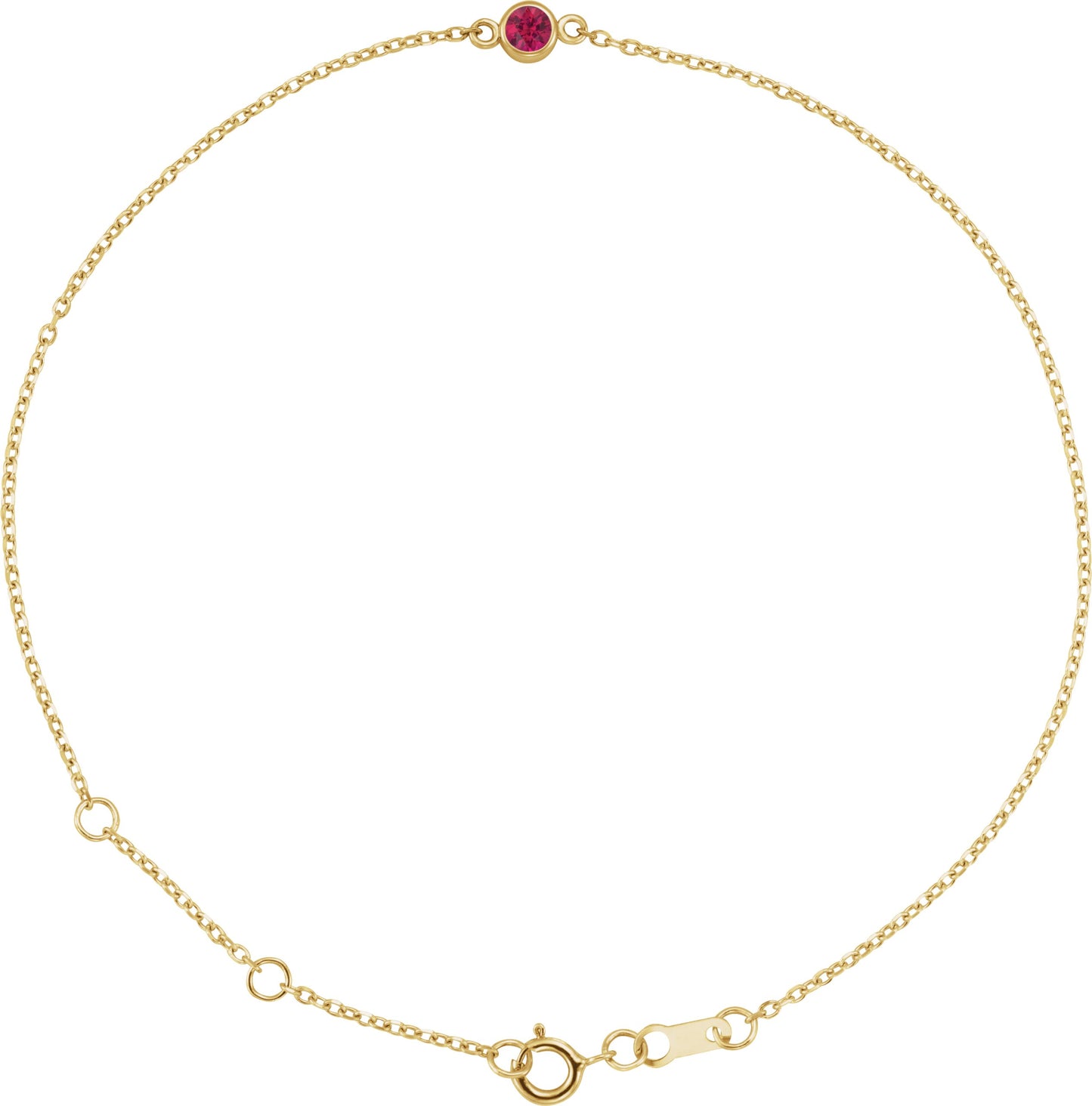 Bezel-Set Natural Ruby Link Bracelet