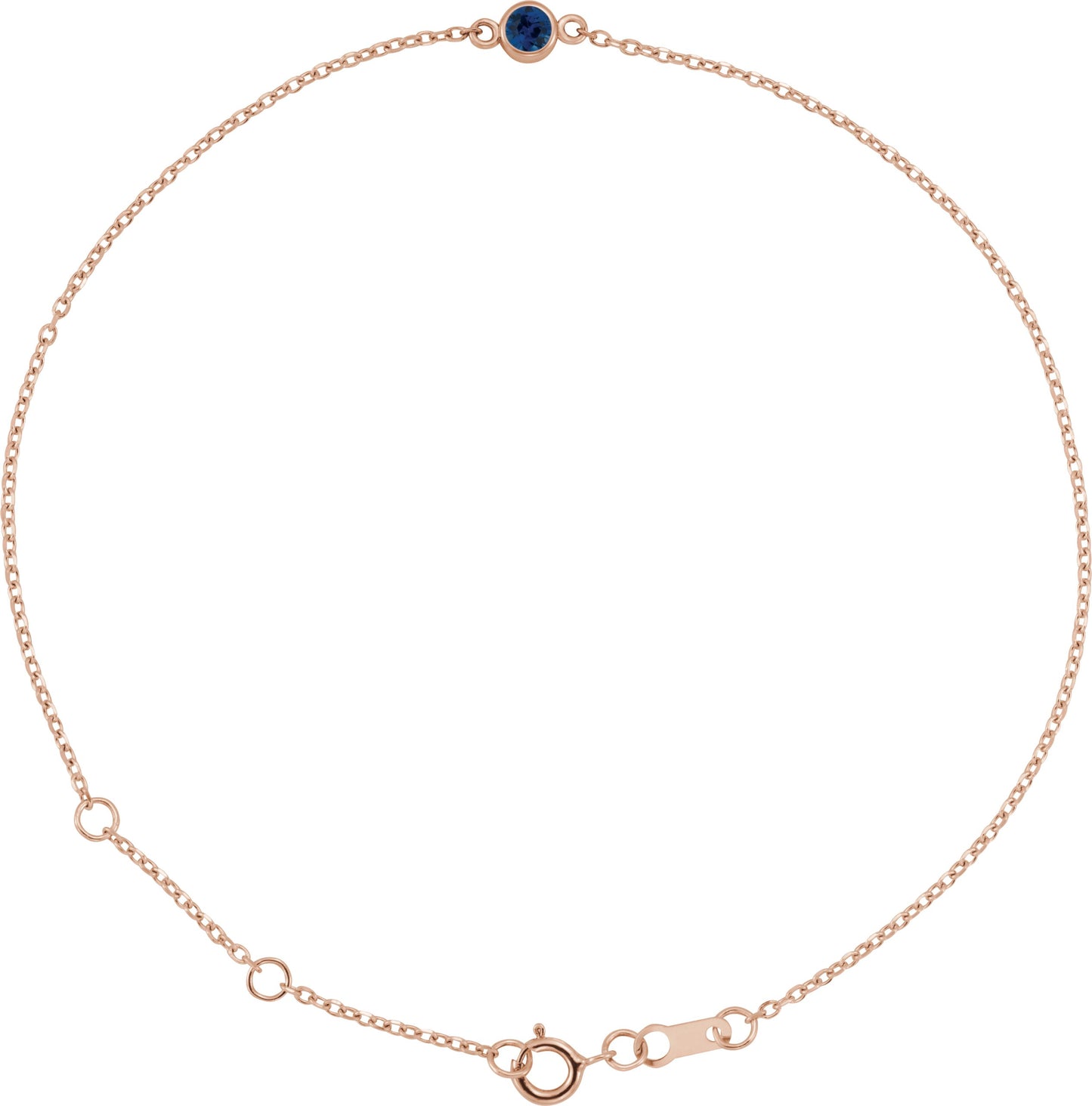 Bezel-Set Natural Blue Sapphire Link Bracelet